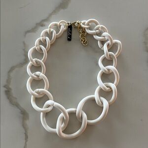 Resin White Chain Statement Necklace